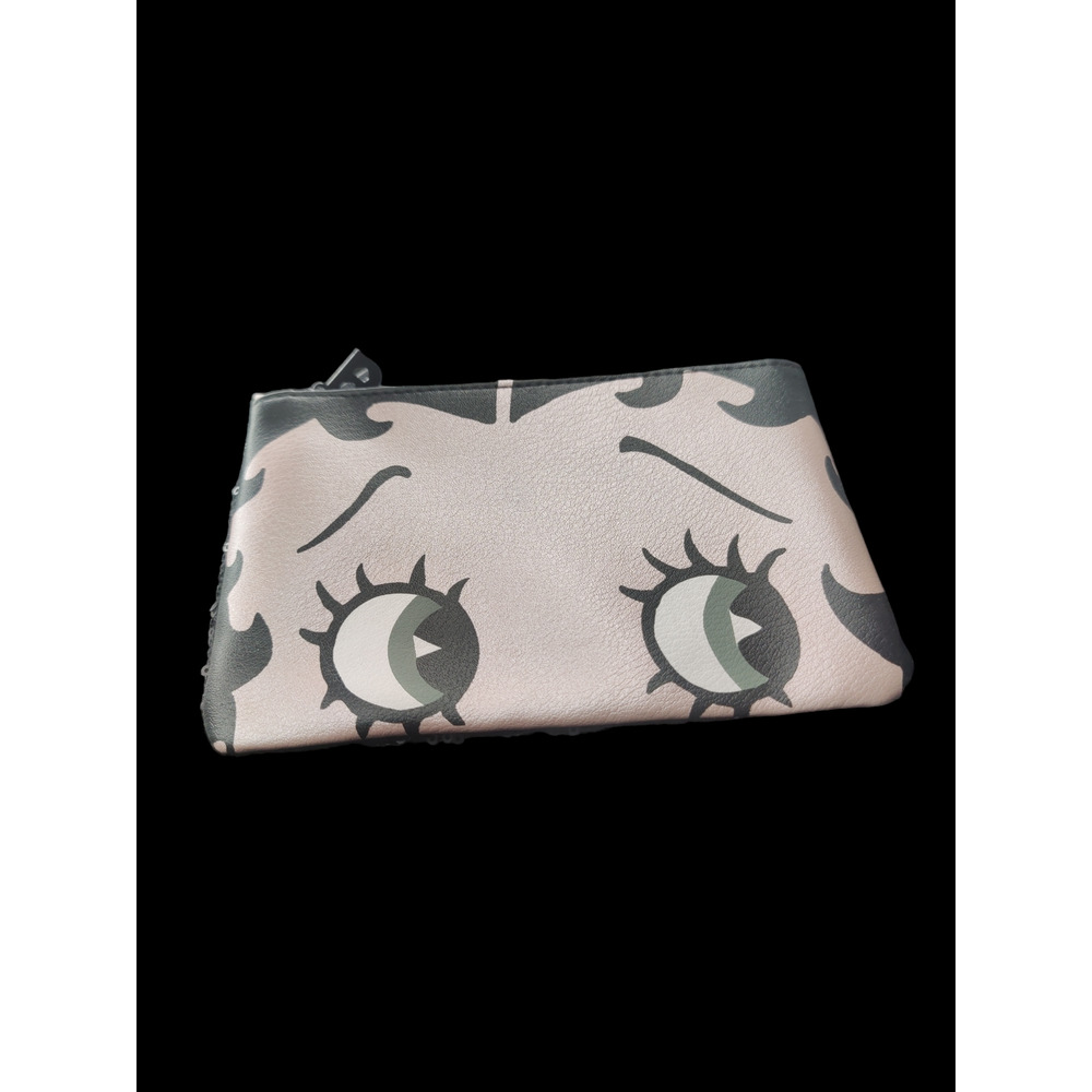 Black imitation leather over shoulder adjustable straps/ Betty Boop makeup bag